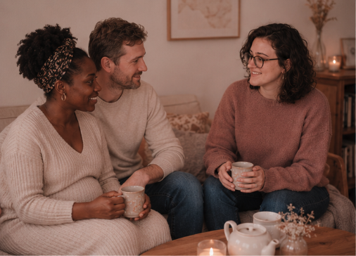 Couple accompagné par une doula